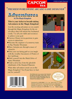 Adventures in the Magic Kingdom (USA) (Beta 2) box cover back